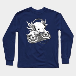 Tiny DJ Axolotl - Awesome Salamander Amphibian Long Sleeve T-Shirt